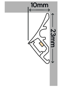Sycamore 24V Modex Zenith Cut-Anywhere LED Strip in Angled Profile