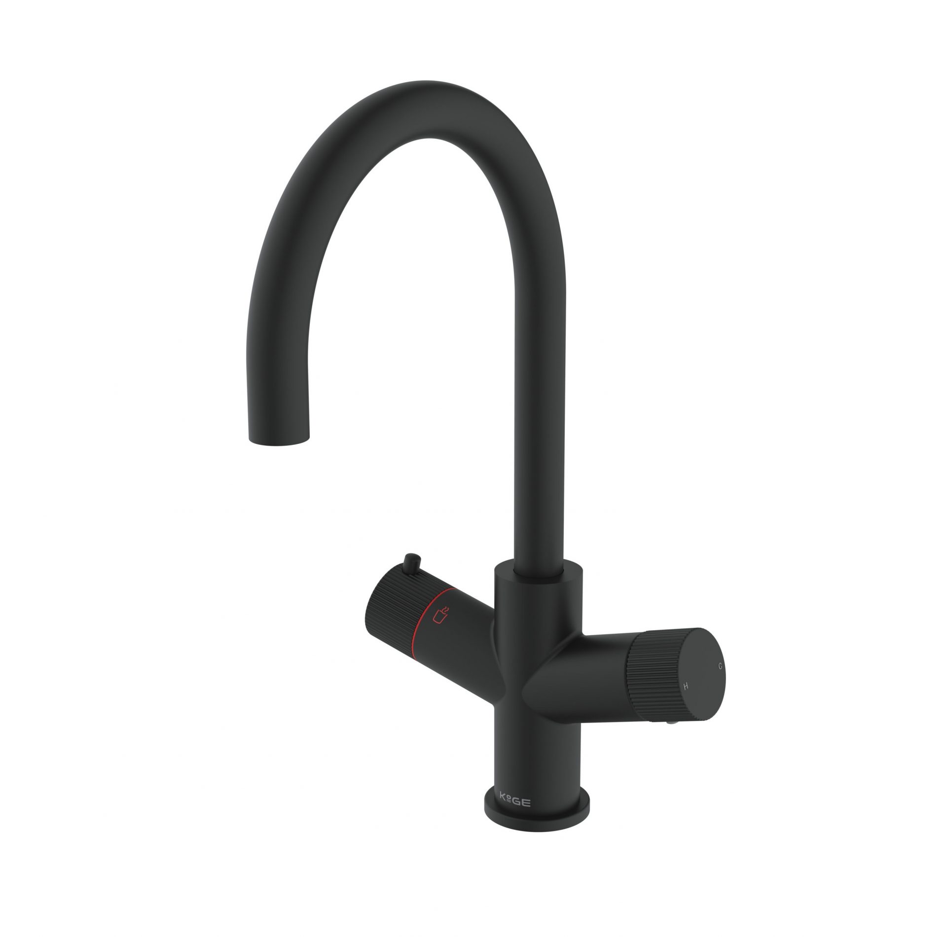 KoGE 3-in-1 Swan Spout Hot Water Tap – Matt Black