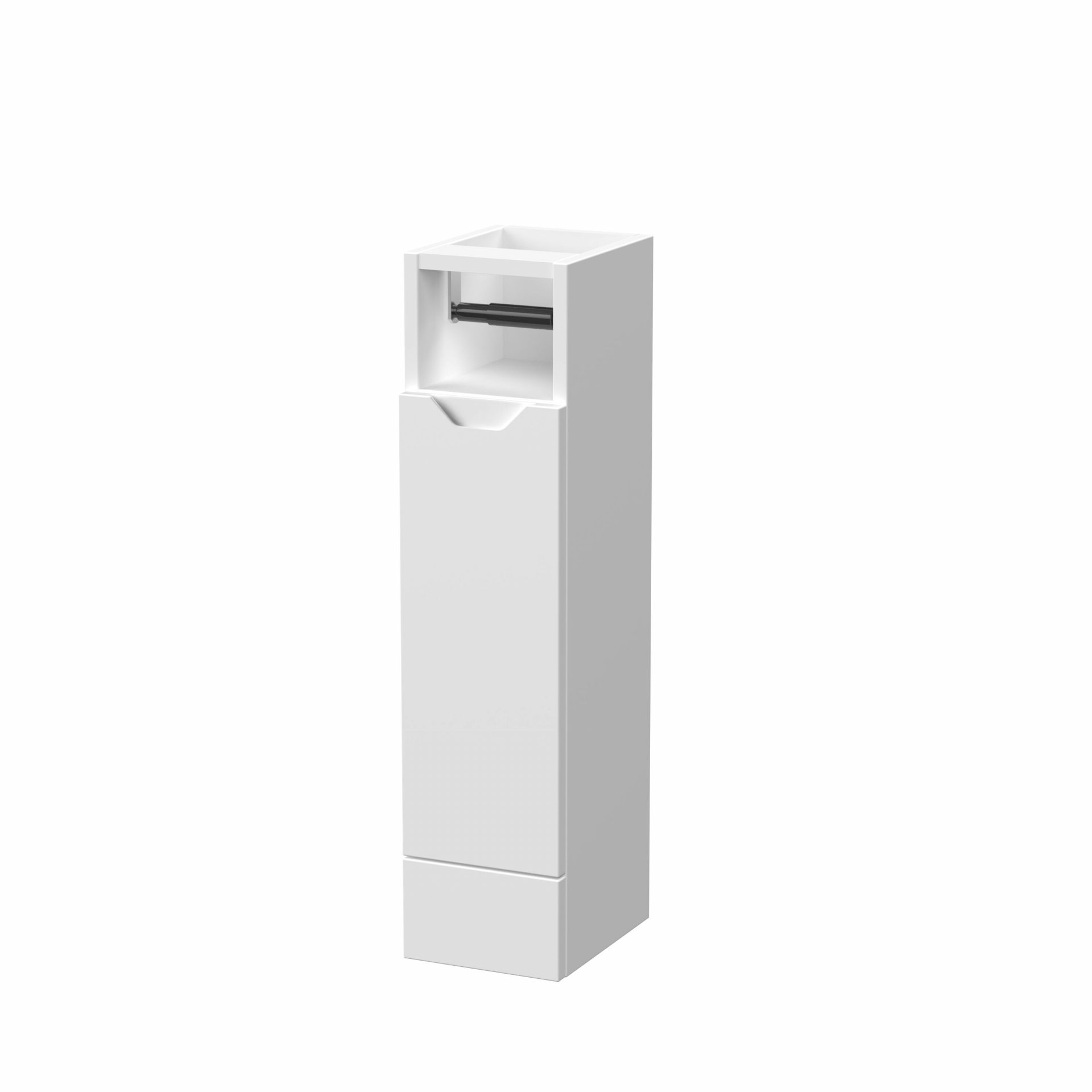 Nuie Lux Loave 200mm Slim Floorstanding Toilet Roll Unit – Matt White
