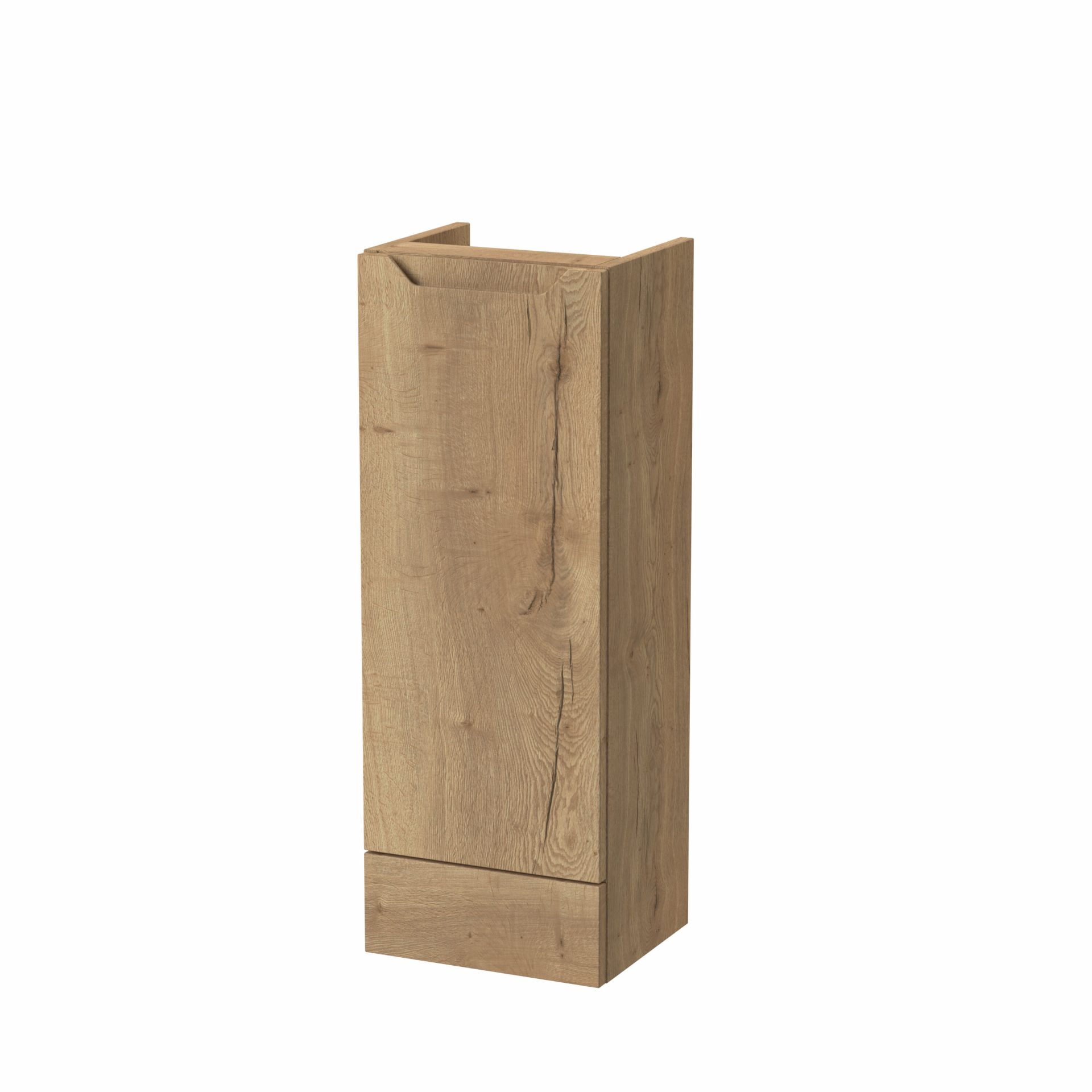 Nuie Lux Loave 300mm 1 Door Slim Floorstanding Base Unit – Autumn Oak