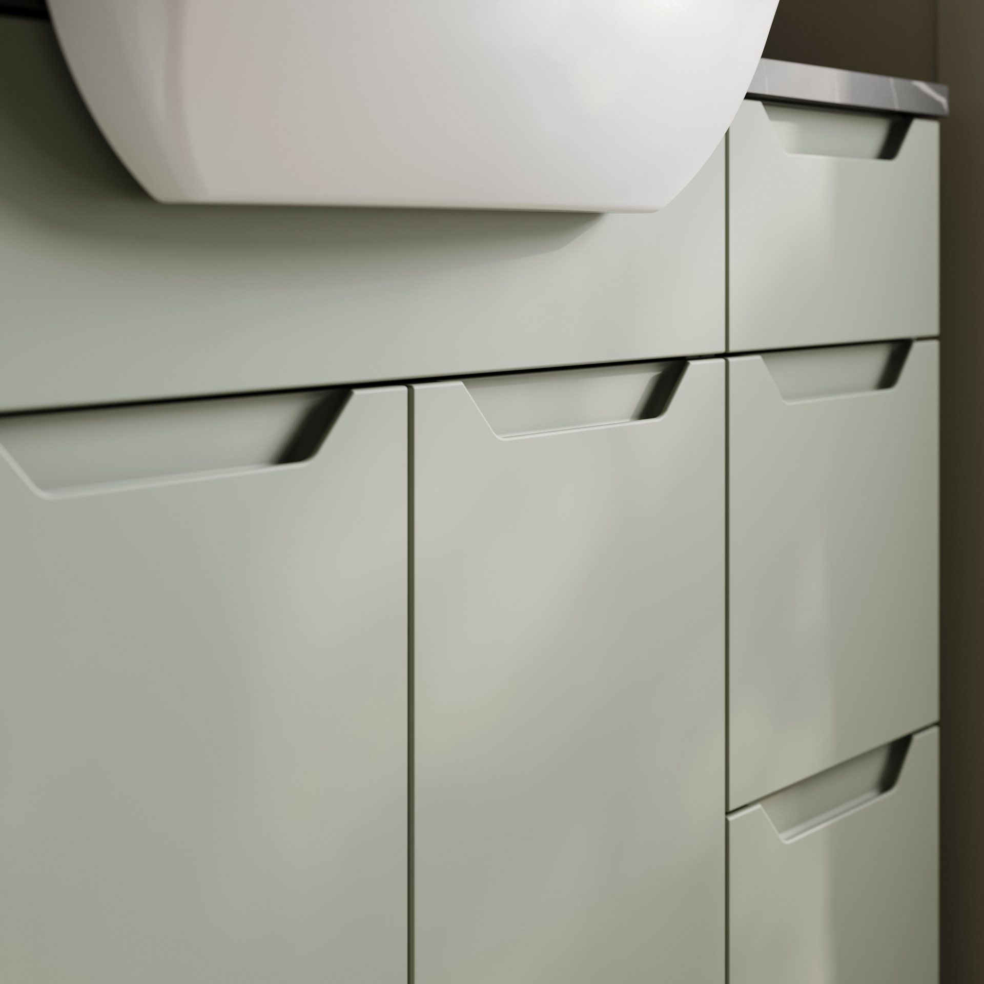 Nuie Lux Loave 600mm 2 Door Standard Floorstanding Unit – Fern Green