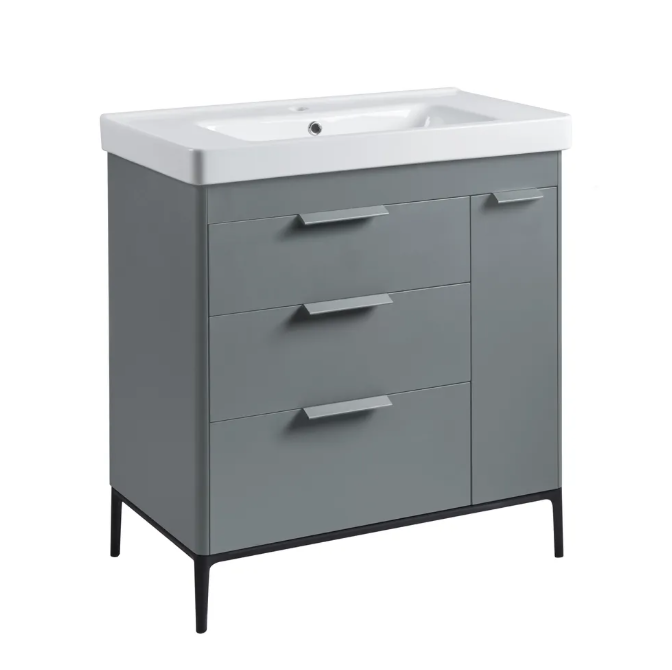 Roper Rhodes Fairmont 800mm Freestanding Vanity Unit & Basin – Matt Agave