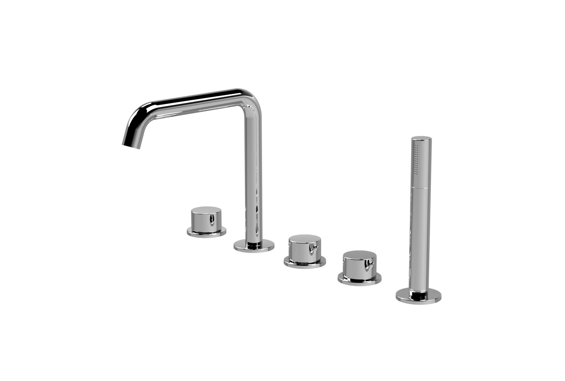 Nuie Lux Steeple 5TH Deck Mounted Bath Shower Mixer (P Spout) – Chrome