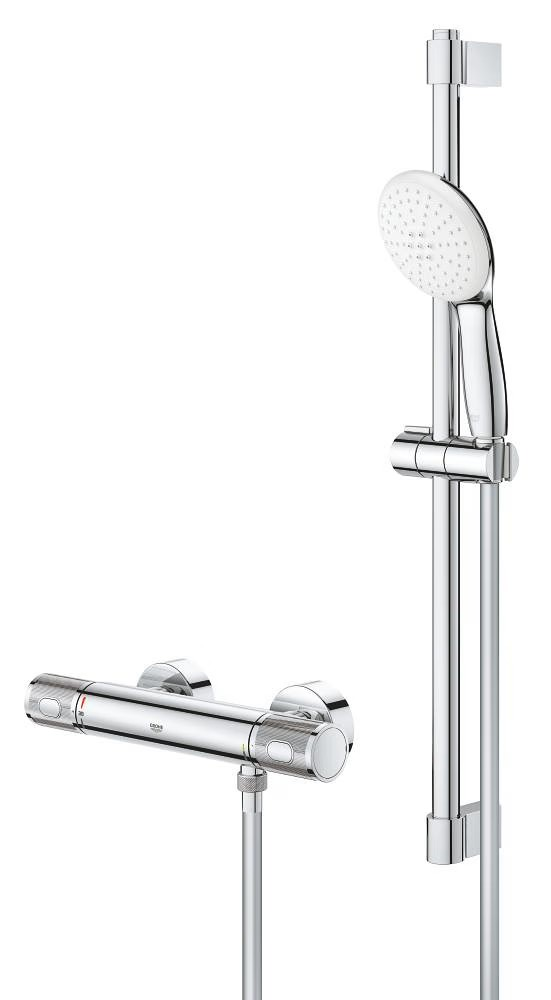Grohe Grohtherm 1000 Performance Thermostatic Shower Mixer 1/2″ with Shower Set – Chrome