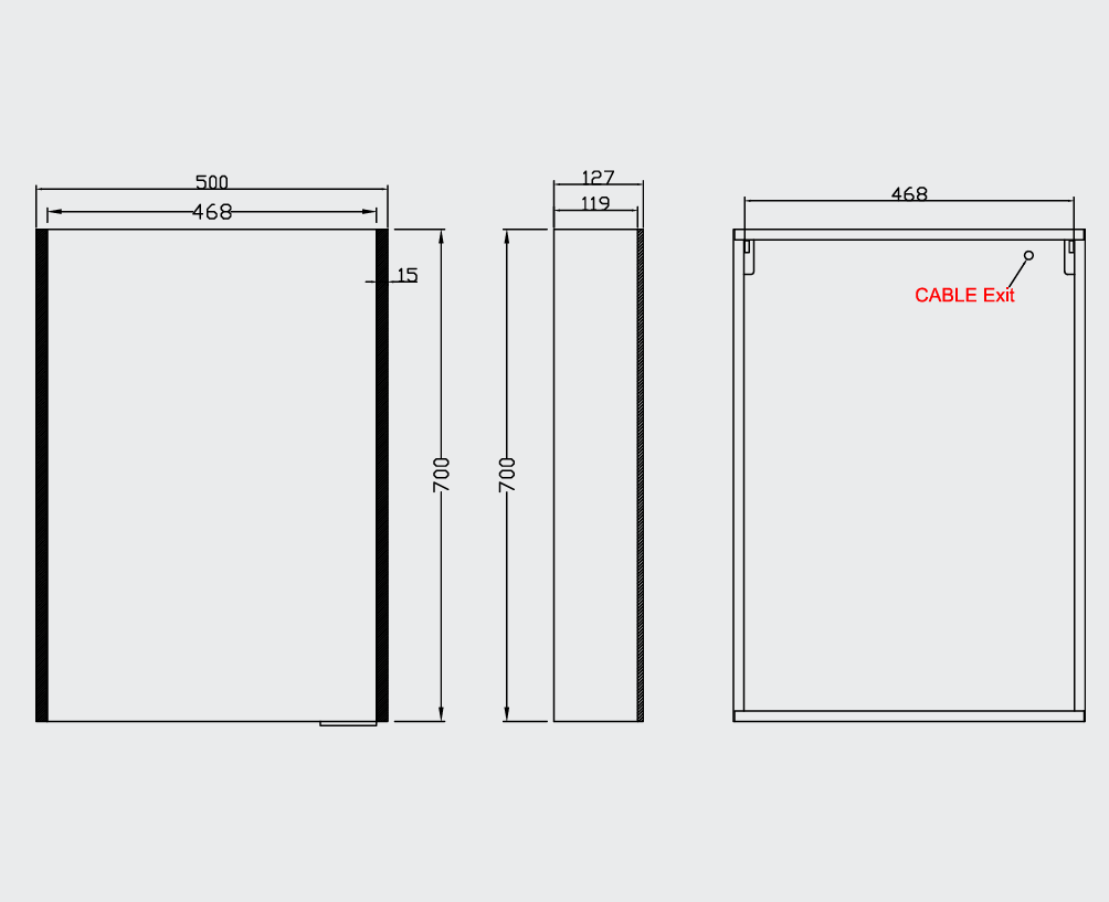 Aqualla Drift Mirrored LED Cabinet
