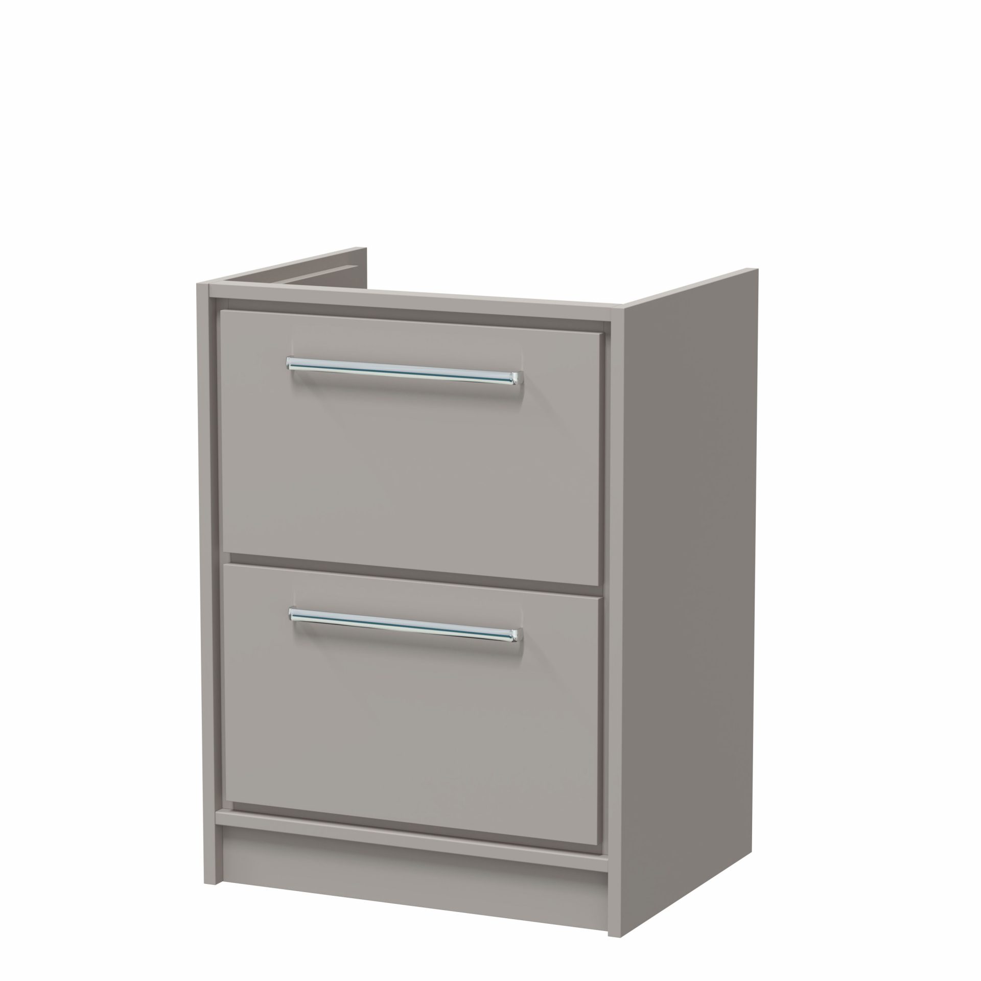 Hudson Reed Lille 600mm 2 Drawer Floor Standing Vanity Unit & Optional Basin – Pebble Grey