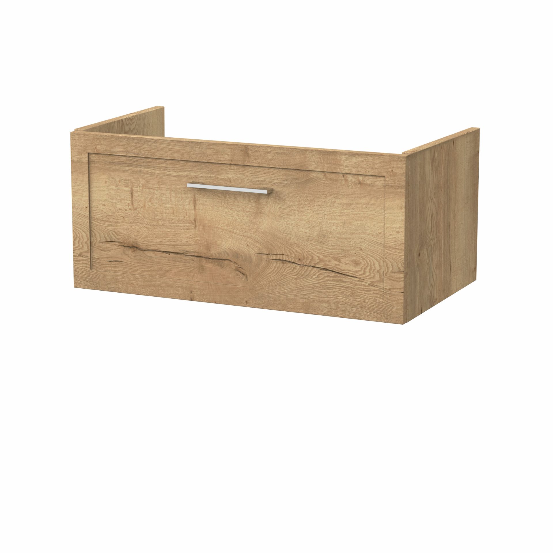 Nuie Lux Larck 800mm 1 Drawer Wall Hung Vanity Unit – Autumn Oak