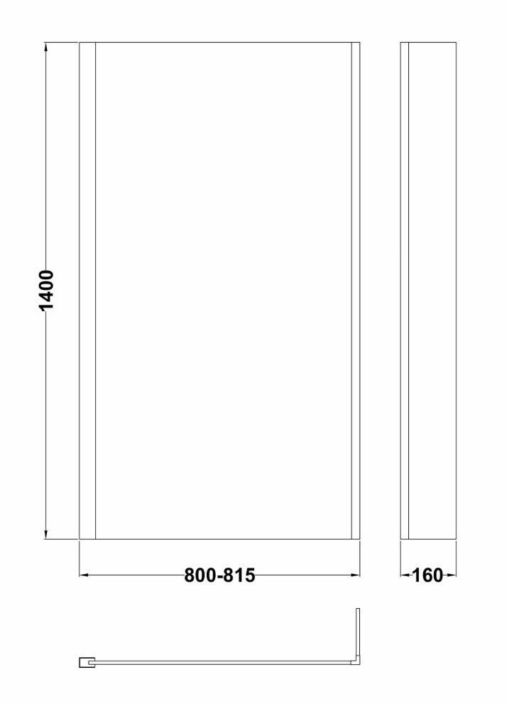 1600mm Left Hand Square Shower Bath Set with Screen, Side Panel And Leg Set