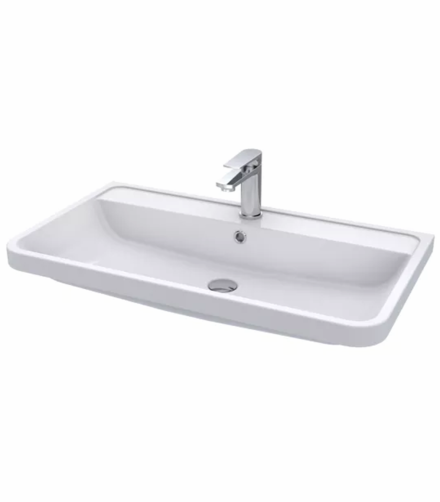 Nuie Parade 800mm 2 Drawer Floorstanding Vanity Unit & Polymarble Basin – Satin Green