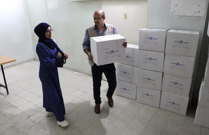 Gaza City food pack distribution by Muslim Futures.