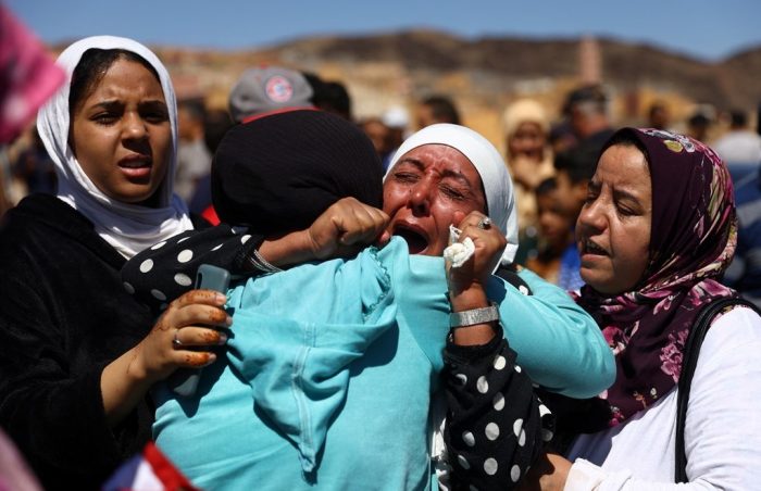 Morocco Earthquake. Mother united in grief. AP. 3x2
