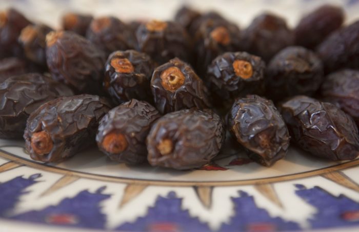 Plate of Medjoul Dates