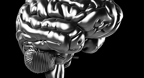 3d rendered illustration - metal brain