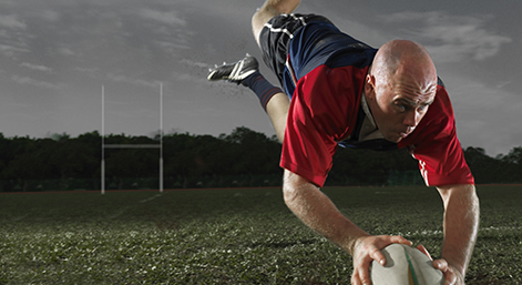 Rugby Player scoring a Try!