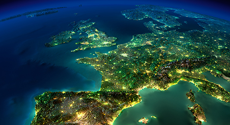 Night Earth. A piece of Europe - Spain, Portugal, France