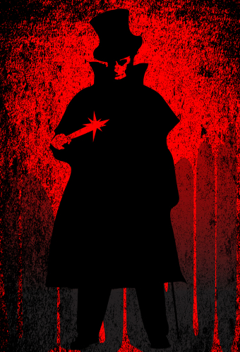 Jack the Ripper over a red grunge background