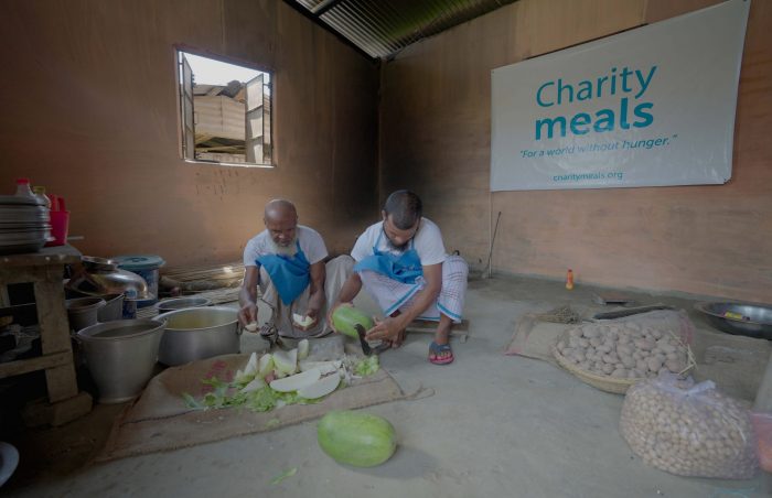 Charity Meals Workers Preparing Meals