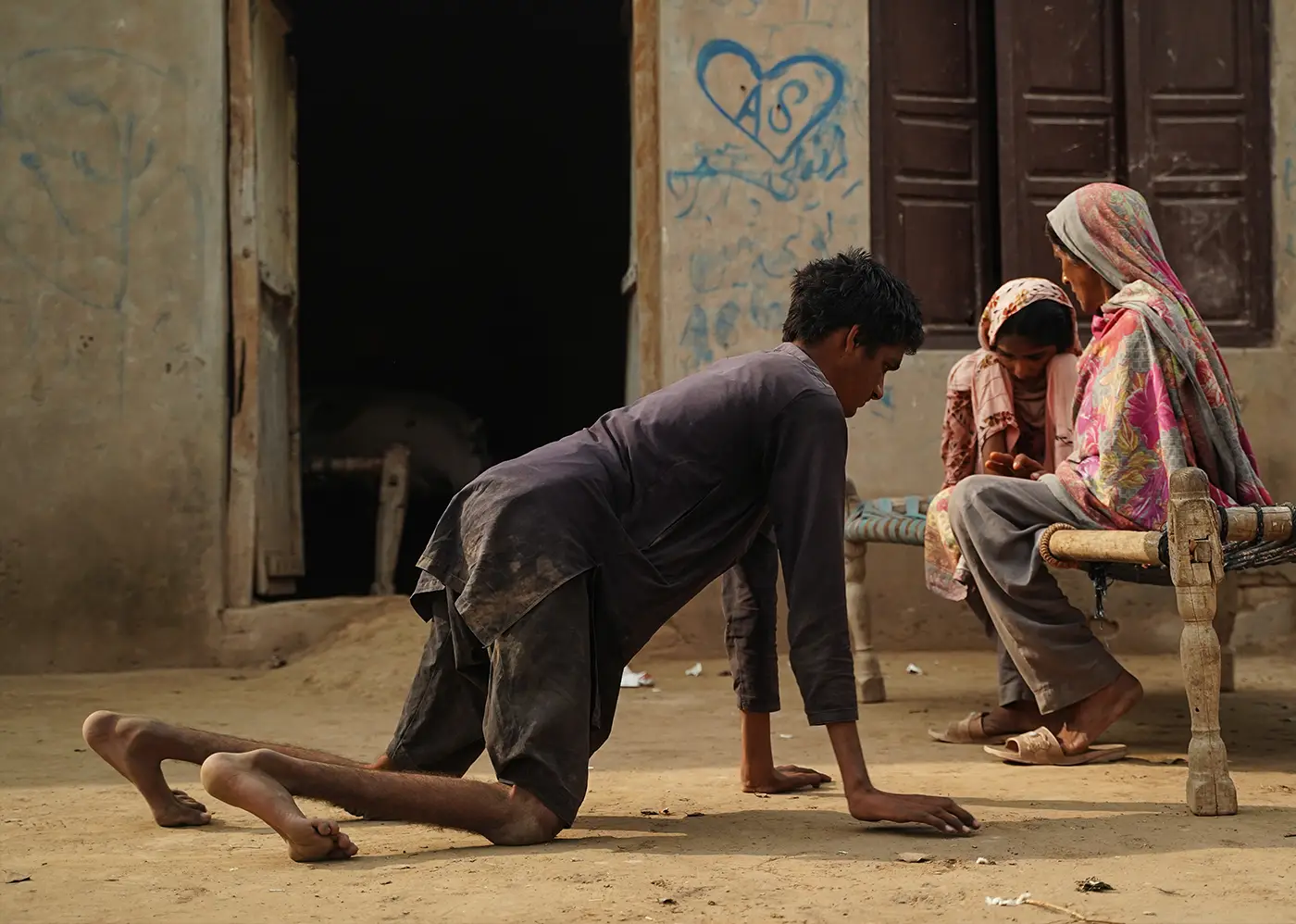 Shamim with her disabled children