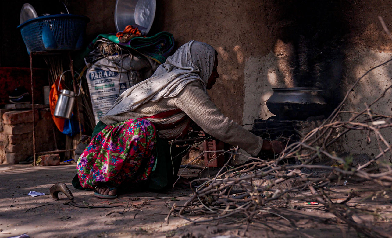 Widow Haleema in her home