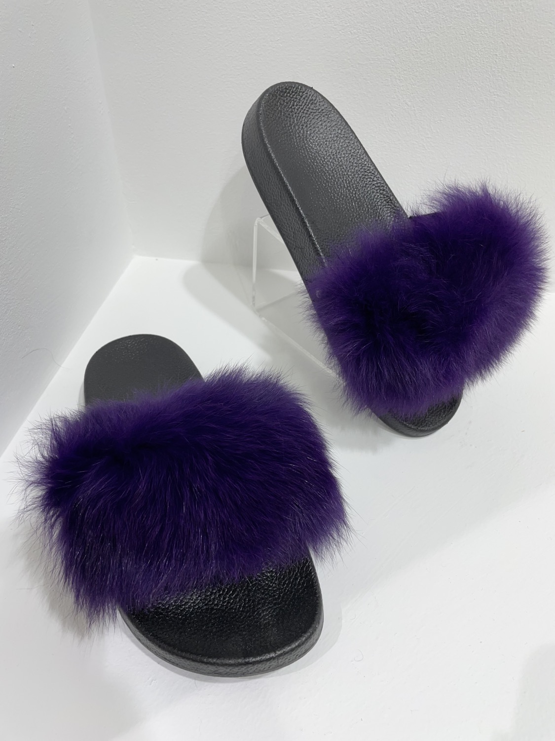 Foxy Purple Fluffy Sliders Collections London