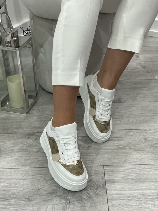 topshop white platform trainers
