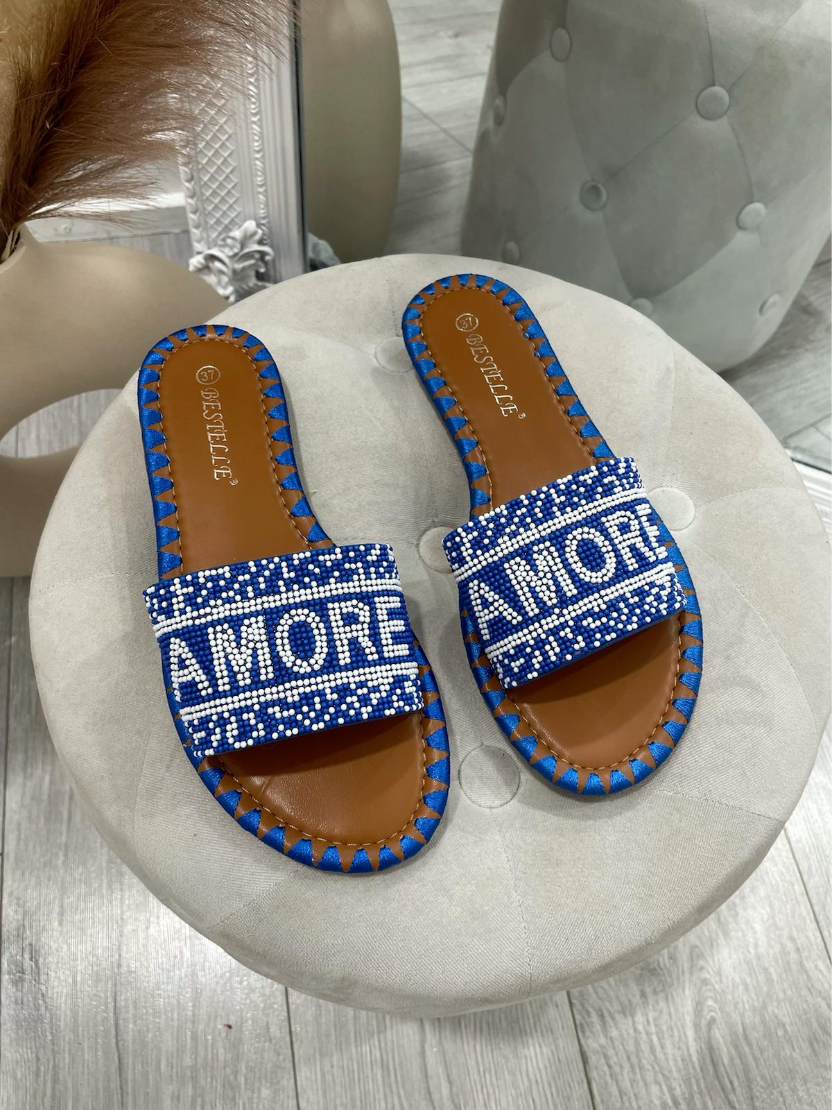 Amore Slides Blue – Collections London