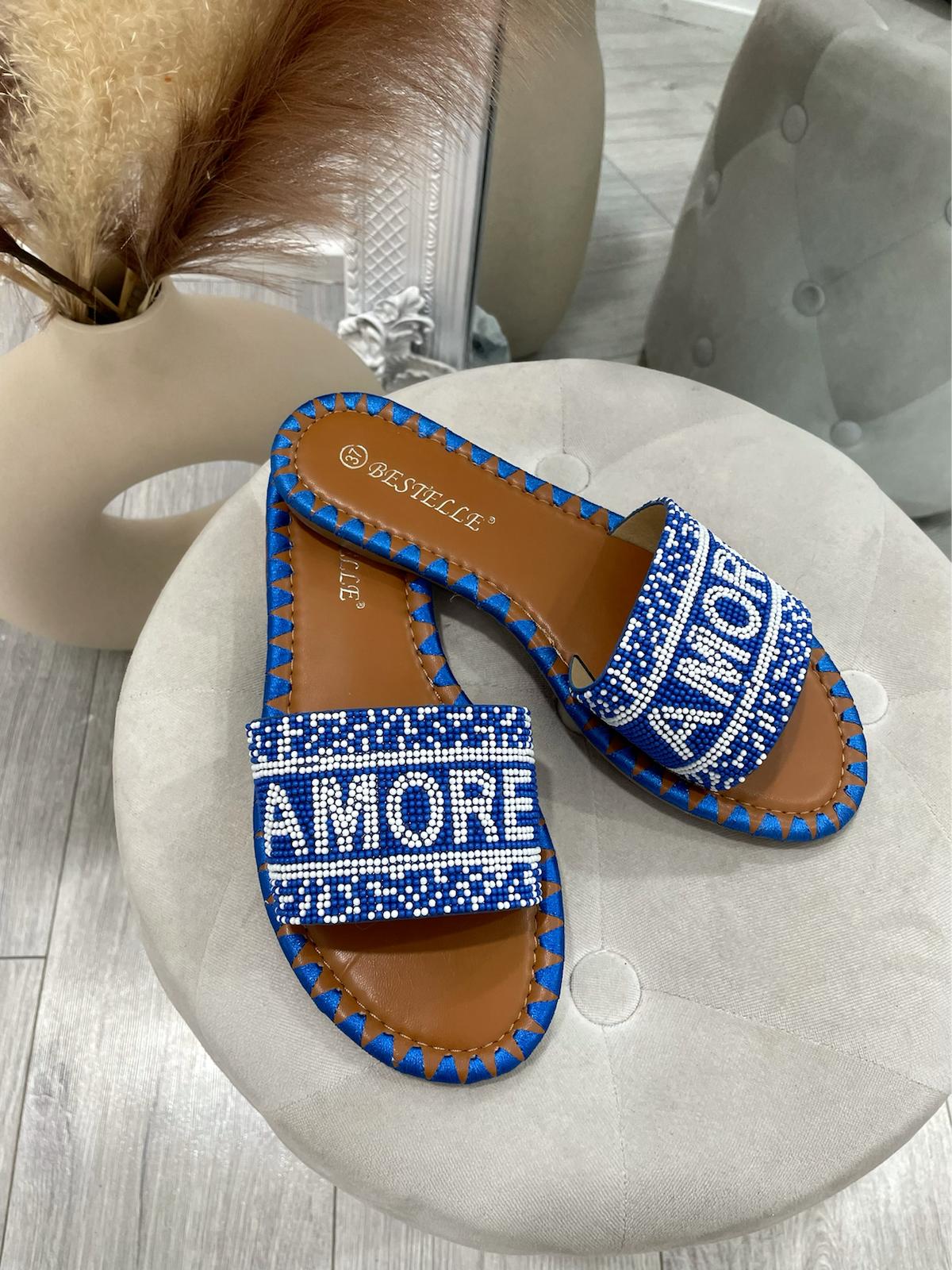 Amore Slides Blue – Collections London