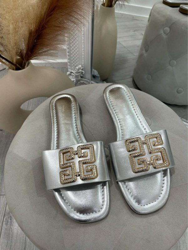 Gina Slides Silver – Collections London