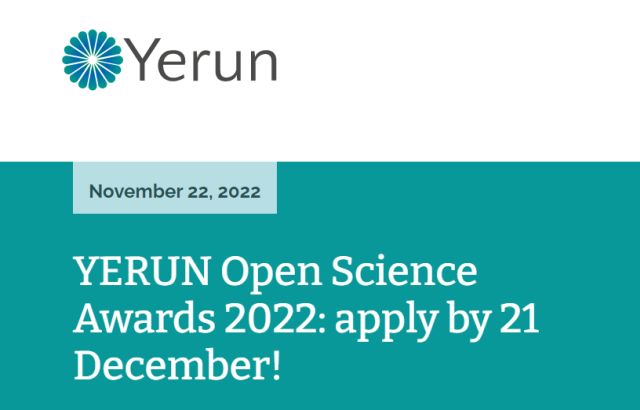 YERUN Open Science Awards 2022 is now open!