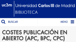 Costes de publicación en abierto (APC, BPC, CPC)