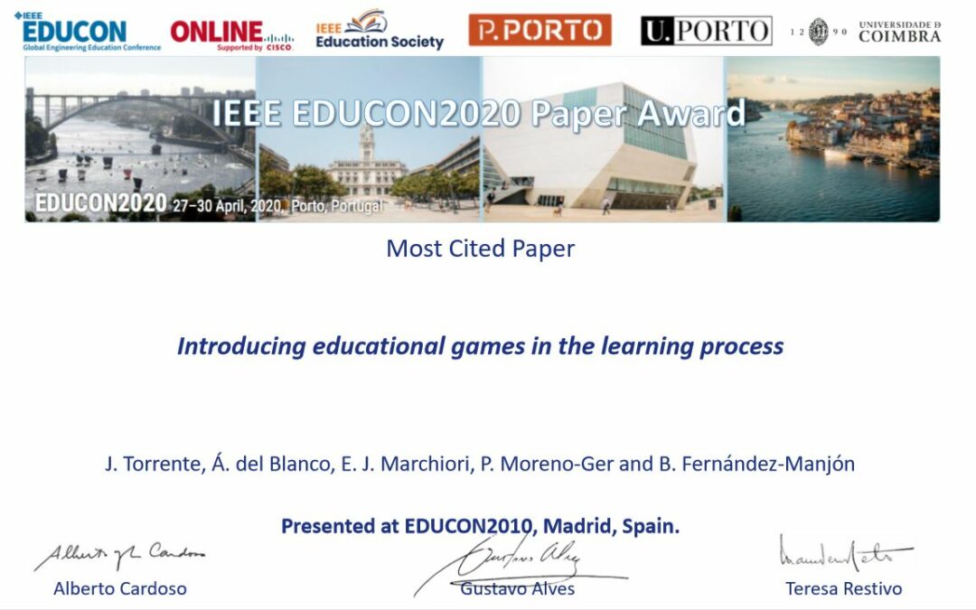 Baltasar Fernández – Manjón, investigador de eMadrid, premiado por IEEE EDUCON