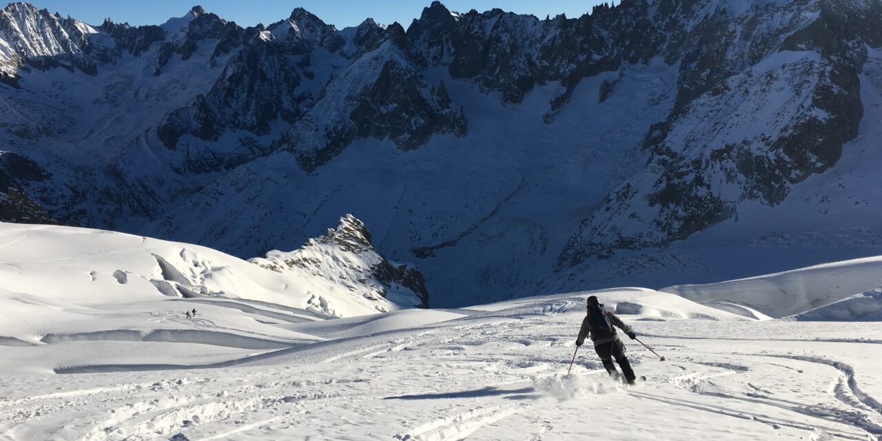 Early season Vallee Blanche ski conditions – Chamonix