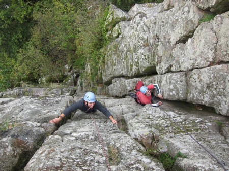 Climbing in Devon at the Dewerstone.
