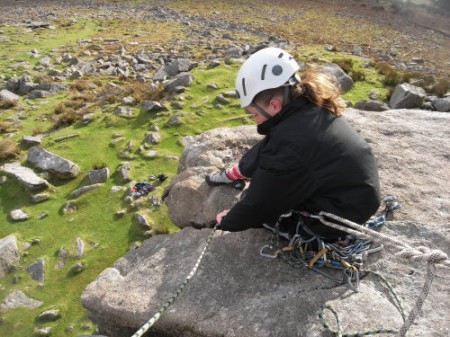 Lead climbing coaching at Sheeps Tor Lead climbing coaching at Sheeps Tor