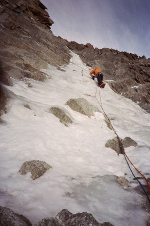 The Dufour route - Stuart leading a cracking pitch mid route.