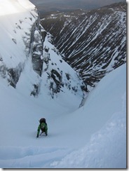 Approaching the top of Tower Gully