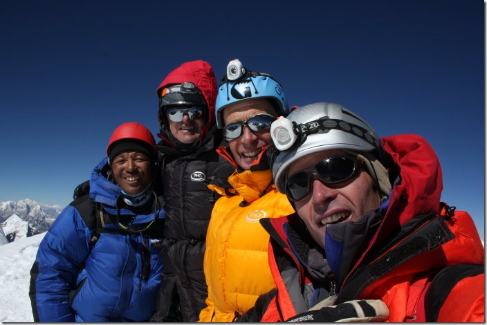 A happy team at the summit. 9 hours after leaving camp, 5 hours to get back down. 