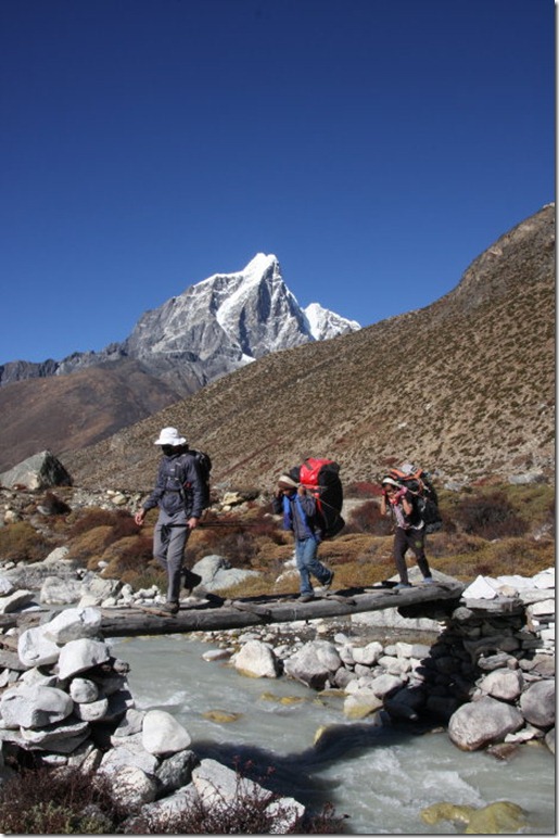 Steve and our two porters en route to base camp