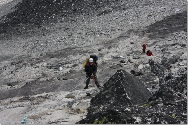 Camp 1 slabs on Ama Dablam Camp 1 slabs on Ama Dablam