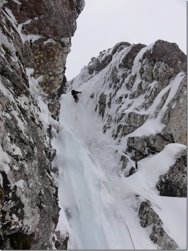 The final steep pitch of Smiths Gully