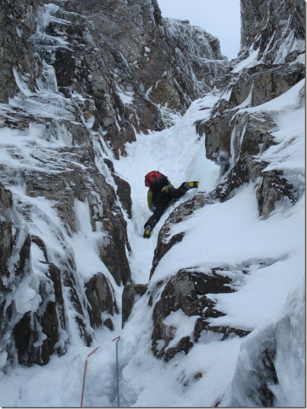 Matt briding out on the third pitch of Smiths Gully