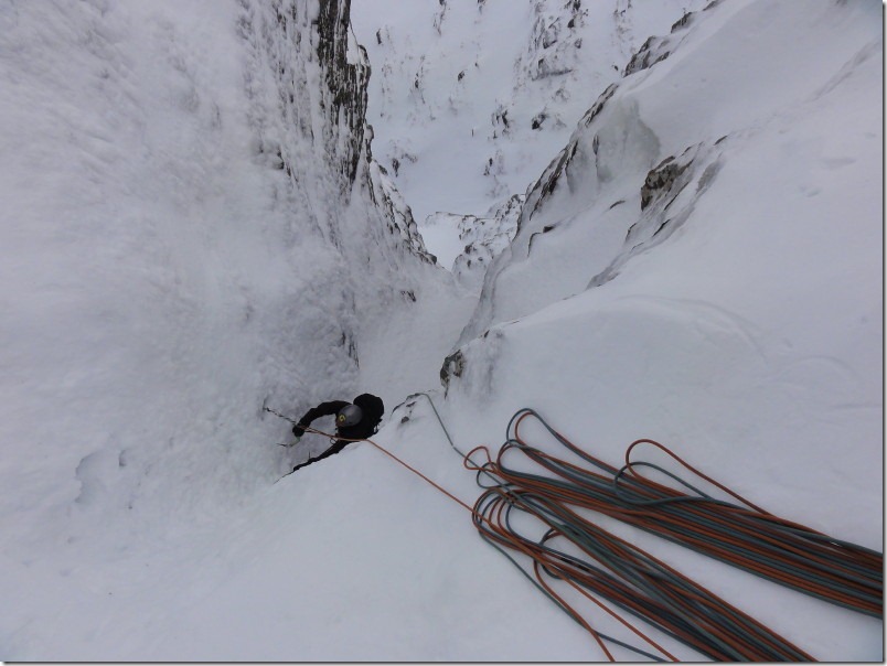 Following the third pitch of Smiths Gully