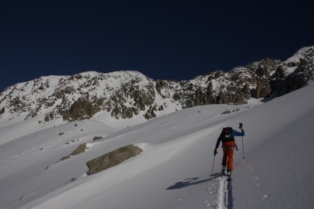 Stuart breaking trail towards the Col du Passon