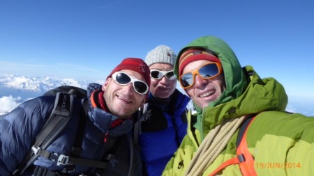 Summit of Mont Blanc, 2014. Warm gear on!
