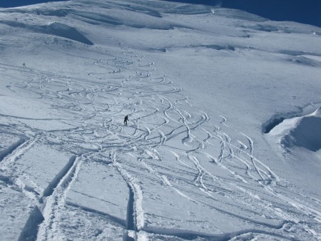 Soft snow on the North Face of Mont Blanc