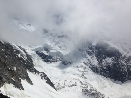 Stormy mountain scenes from the Tete Rousse hut