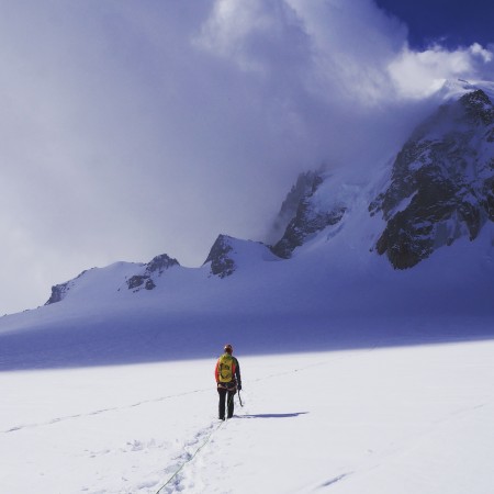 Andy leading the way to Pointe Lachenel
