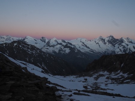 Dawn over the Valais peaks