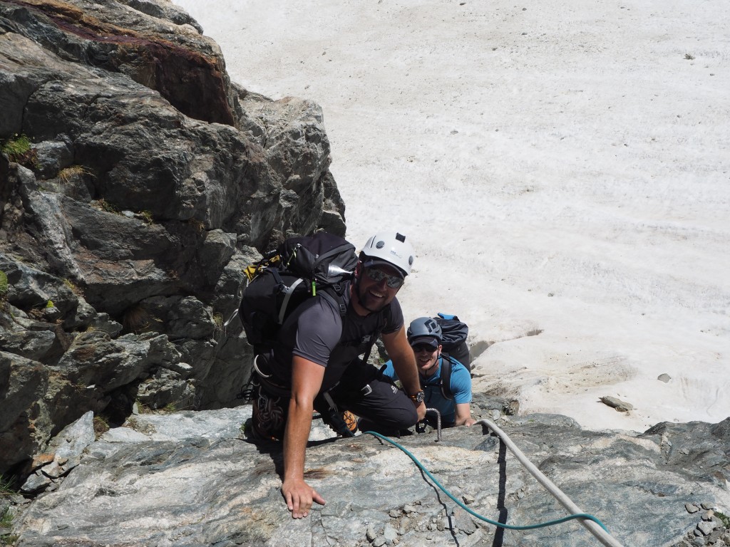Scrambling to the Gonella refuge