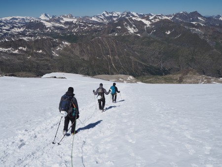 Descending towards the Emmanuele on the Grand Paradiso